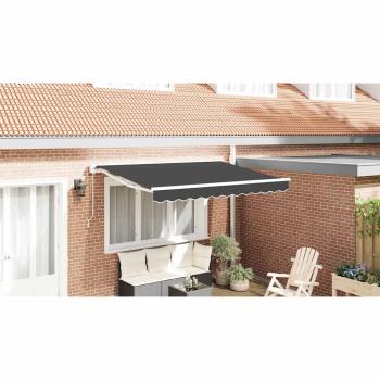 Einziehbare Markise Anthrazit 250 x 200 cm Polyester und Metall