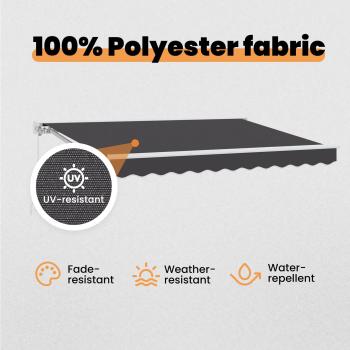 Einziehbare Markise Anthrazit 250 x 200 cm Polyester und Metall