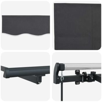 Einziehbare Markise Anthrazit 250 x 200 cm Stoff