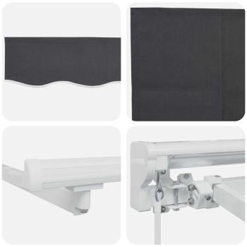 Einziehbare Markise Creme 350 x 200 cm Polyester und Aluminium