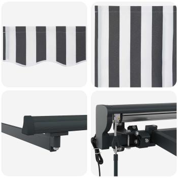 Einziehbare Markise Anthrazit und Weiß 500 x 300 cm