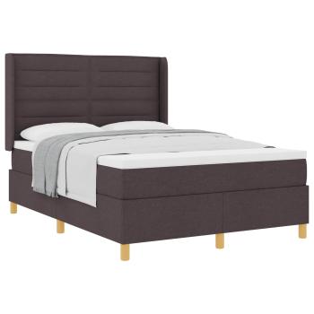 Boxspringbett mit Matratze Dunkelbraun 140 x 200 cm Stoff