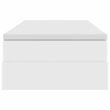 Aufbewahrungsbett mit Matratze Weiß 100 x 200 cm Kunstleder