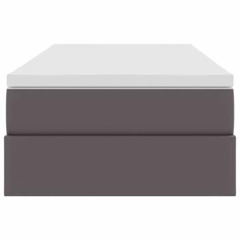 Aufbewahrungsbett mit Matratze Grau 100 x 200 cm Kunstleder