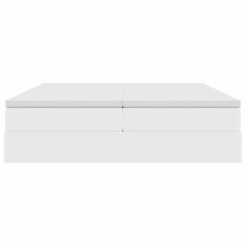 Aufbewahrungsbett mit Matratze Weiß 200 x 200 cm Kunstleder