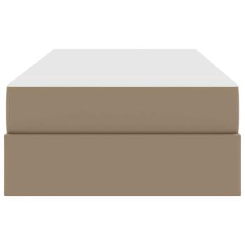 Aufbewahrungsbett mit Matratze 2 pcs Cappuccino Leder