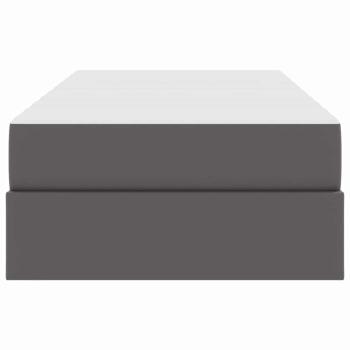 Aufbewahrungsbett mit Matratze mit Matratze 2 pcs Grau Leder