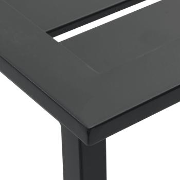 3-tlg. Gartenbar-Set Schwarz Pulverbeschichteter Stahl