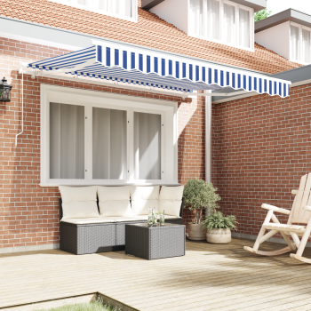 Einziehbare Markise Blau 250 x 200 cm Stoff