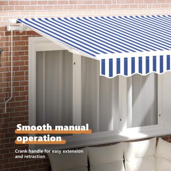 Einziehbare Markise Blau 250 x 200 cm Stoff