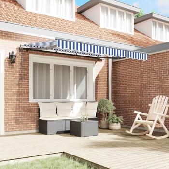 Einziehbare Markise Blau 250 x 200 cm Stoff