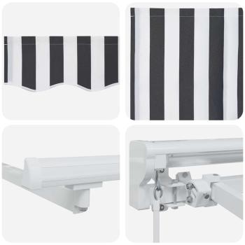 Einziehbare Markise Anthrazit und Weiß 250 x 200 cm