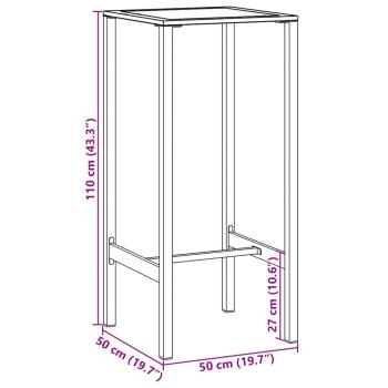 ARDEBO.de - Bartisch Schwarz 50x50x110 cm Pulverbeschichteter Stahl