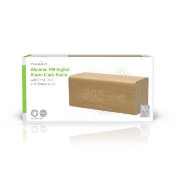 Digital-Wecker-Radio | LED | USB-C? Female | FM | Snooze-Funktion | Sleep Timer | Anzahl Alarme: 2 | Braun