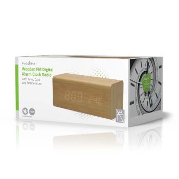 Digital-Wecker-Radio | LED | USB-C? Female | FM | Snooze-Funktion | Sleep Timer | Anzahl Alarme: 2 | Braun