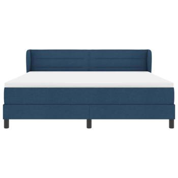 Boxspringbett mit Matratze mit Kopfteil Blau 180 x 200 cm Stoff