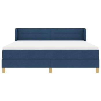 Boxspringbett mit Matratze mit Kopfteil Blau 180 x 200 cm Stoff