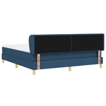 Boxspringbett mit Matratze mit Kopfteil Blau 180 x 200 cm Stoff