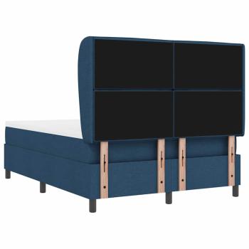 Boxspringbett mit Matratze mit Kopfteil Blau 160 x 200 cm Stoff