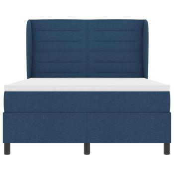 Boxspringbett mit Matratze mit Kopfteil Blau 160 x 200 cm Stoff
