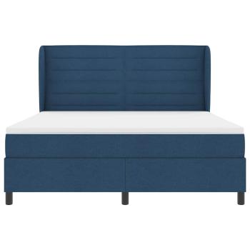 Boxspringbett mit Matratze mit Kopfteil Blau 180 x 200 cm Stoff