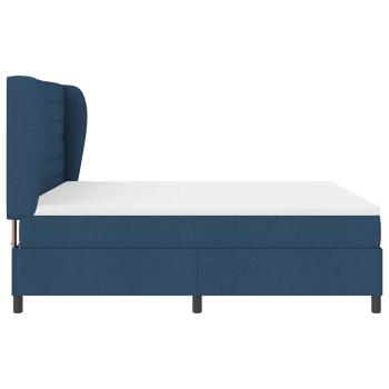 Boxspringbett mit Matratze mit Kopfteil Blau 180 x 200 cm Stoff