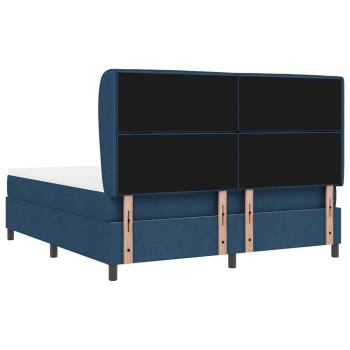 Boxspringbett mit Matratze mit Kopfteil Blau 180 x 200 cm Stoff