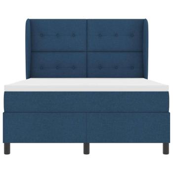 Boxspringbett mit Matratze mit Kopfteil Blau 160 x 200 cm Stoff
