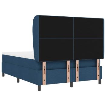 Boxspringbett mit Matratze mit Kopfteil Blau 160 x 200 cm Stoff