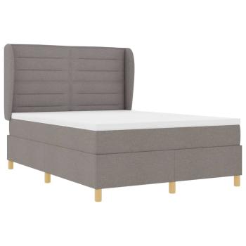 Boxspringbett mit Matratze Dunkelgrau 90x190 cm Taupe Stoff