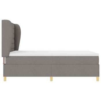 Boxspringbett mit Matratze Dunkelgrau 90x190 cm Taupe Stoff