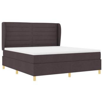 Boxspringbett mit Matratze Dunkelgrau 90x190 cm Dunkelbraun