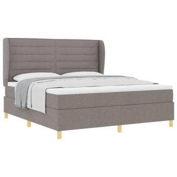 ARDEBO.de - Boxspringbett mit Matratze Dunkelgrau 90x190 cm Taupe Stoff