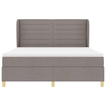 Boxspringbett mit Matratze Dunkelgrau 90x190 cm Taupe Stoff