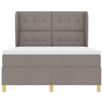 Boxspringbett mit Matratze Dunkelgrau 90x190 cm Taupe Stoff
