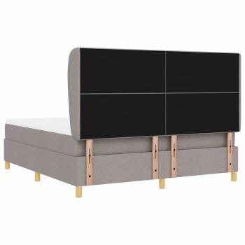 ARDEBO.de - Boxspringbett mit Matratze Dunkelgrau 90x190 cm Taupe Stoff