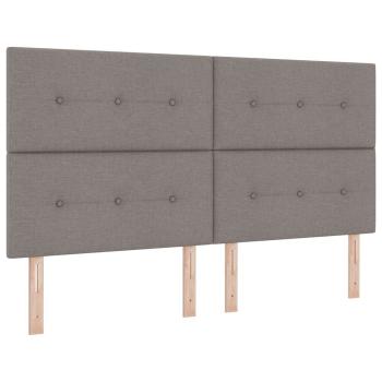 Boxspringbett mit Matratze Dunkelgrau 90x190 cm Taupe Stoff
