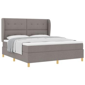Boxspringbett mit Matratze Dunkelgrau 90x190 cm Taupe Stoff