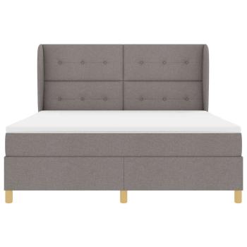 Boxspringbett mit Matratze Dunkelgrau 90x190 cm Taupe Stoff