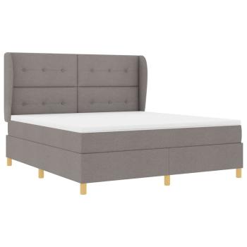 Boxspringbett mit Matratze Dunkelgrau 90x190 cm Taupe Stoff