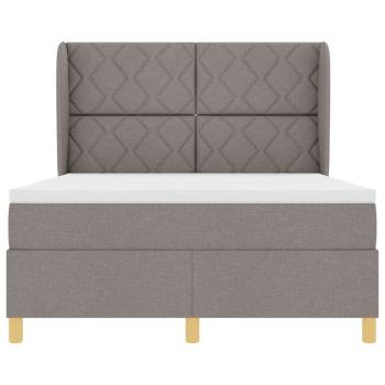 Boxspringbett mit Matratze Dunkelgrau 90x190 cm Taupe Stoff