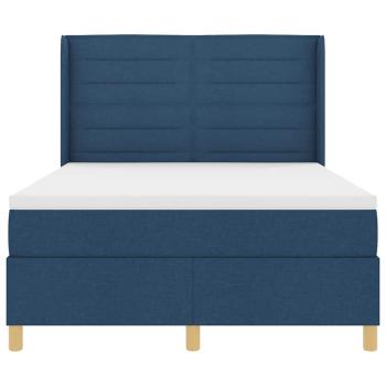 Boxspringbett mit Matratze mit Kopfteil Blau 160 x 200 cm Stoff