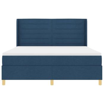 Boxspringbett mit Matratze mit Kopfteil Blau 180 x 200 cm Stoff