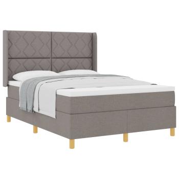Boxspringbett mit Matratze Taupe 160 x 200 cm Stoff