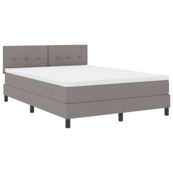 ARDEBO.de - Boxspringbett mit Matratze mit LED Taupe 160 x 200 cm Stoff