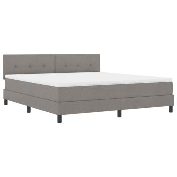 ARDEBO.de - Boxspringbett mit Matratze mit LED Taupe 180 x 200 cm Stoff