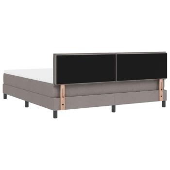 Boxspringbett mit Matratze mit LED Taupe 180 x 200 cm Stoff