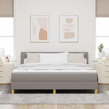 LED Boxspringbett mit Matratze mit LED Taupe 180 x 200 cm Stoff