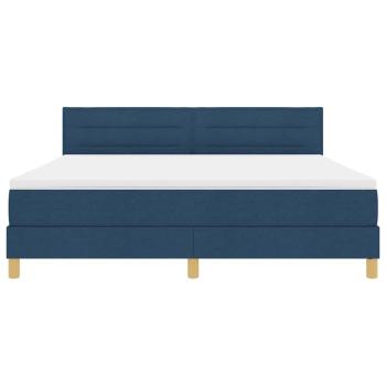 LED Boxspringbett mit Matratze mit LED Blau 180 x 200 cm Stoff