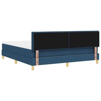 LED Boxspringbett mit Matratze mit LED Blau 180 x 200 cm Stoff
